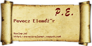 Pevecz Elemér névjegykártya