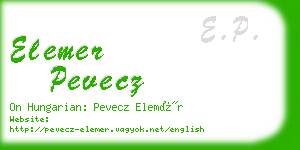 elemer pevecz business card